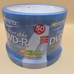 Memorex Printable DVD-R 50-Pack Blank Dvd